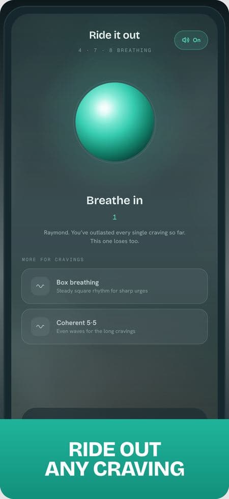 The craving screen and its guided breathing session